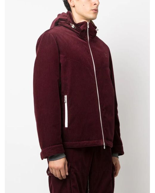 Brunello Cucinelli Logo-Embroidered Corduroy Hooded Jacket for men