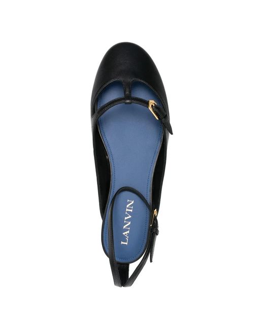 Lanvin White Buckle-Fastening Ballerina Shoes