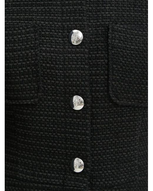 HUGO Black Geknöpftes Tweed-Kleid