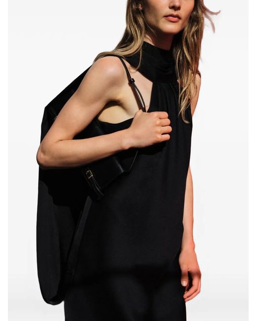 Jonathan Simkhai Black Toni Cape-Detail Mini Dress