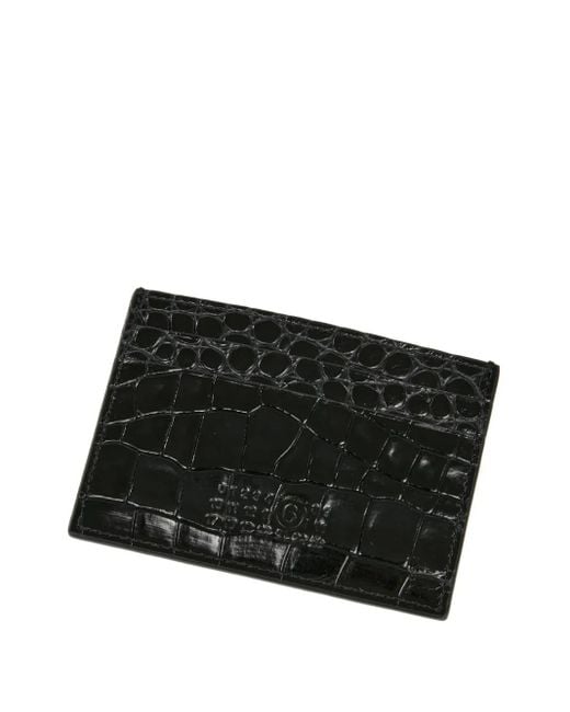 MM6 by Maison Martin Margiela Black Kartenetui Mit Kroko-Prägung