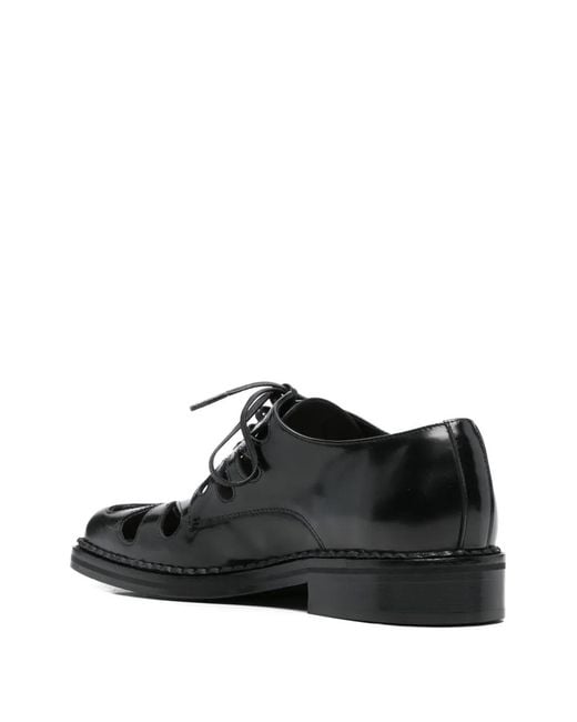 Simone Rocha Black Daisy Derby Shoes