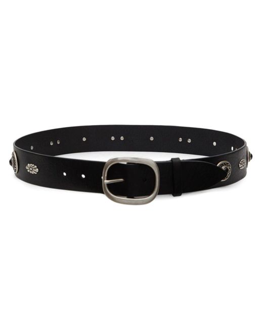 Isabel Marant Black Stud-Embellished Leather Belt