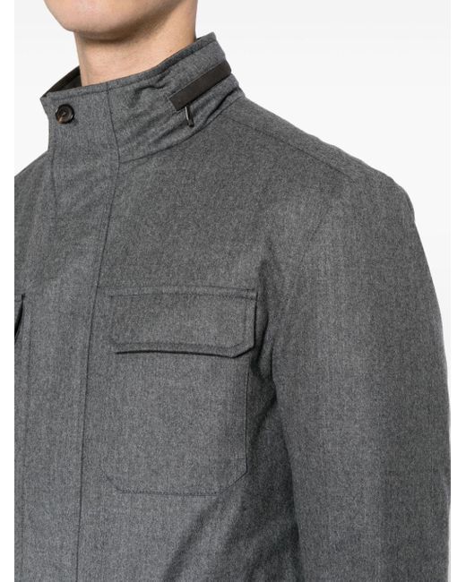N.Peal Cashmere Gray Traveller Wool Jacket for men