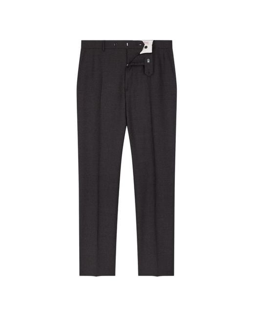 Fursac Black Checked Tailored Trousers for men