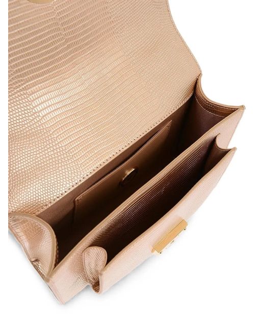 Moschino Natural Lizard-Effect Love Shoulder Bag