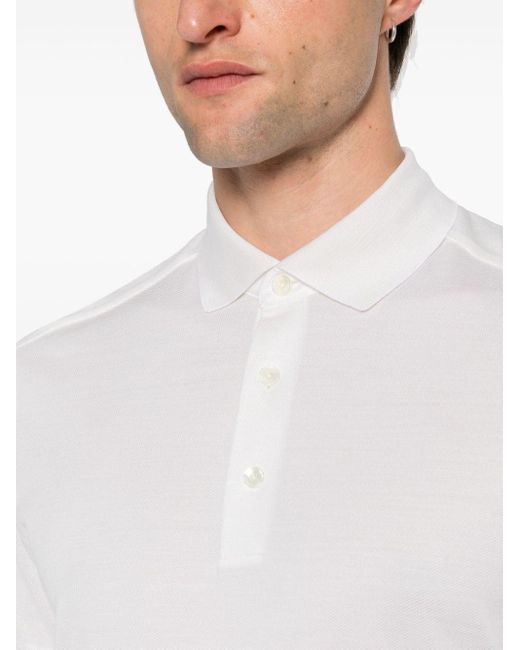 Zegna White Short-sleeve Polo Shirt for men