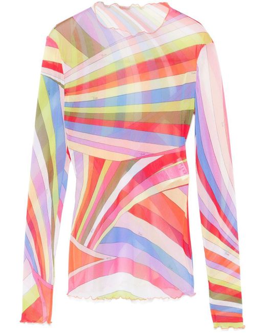 Emilio Pucci Red Iride-Print Top