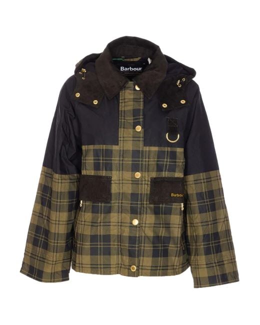 Barbour Elaine Jack Met Tartan Ruit En Rits in het Black