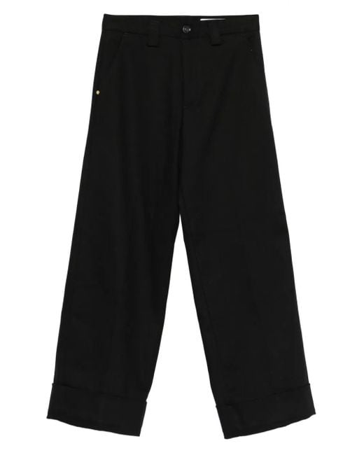 White Sand ボタン パンツ Black