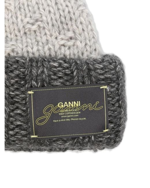 Ganni Gray Bubble Beani