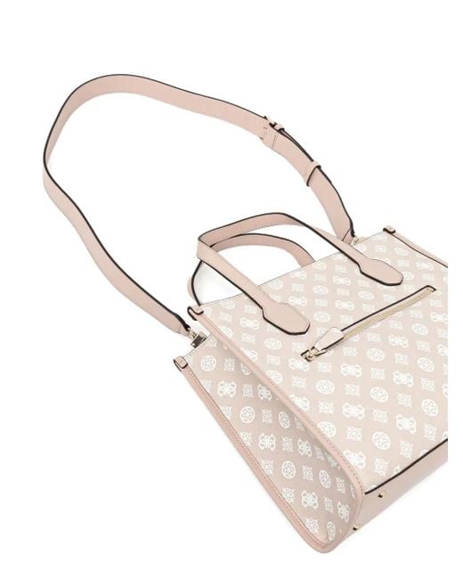 Guess Natural Monogram Tote Bag