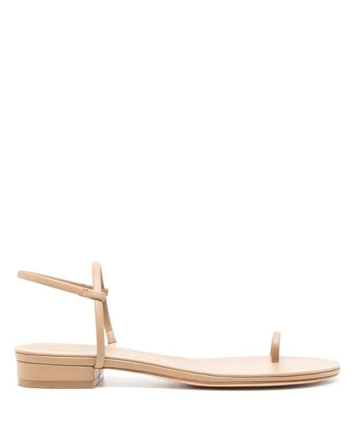 STUDIO AMELIA Natural Edith Flat Leather Sandals