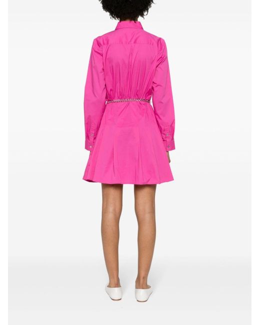 Belted mini shirt dress di MICHAEL Michael Kors in Pink