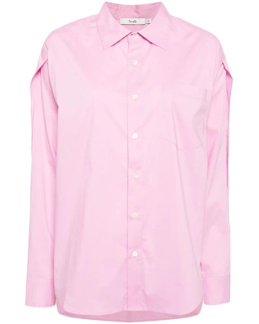 B+ AB Pink Cut-Out Poplin Shirt