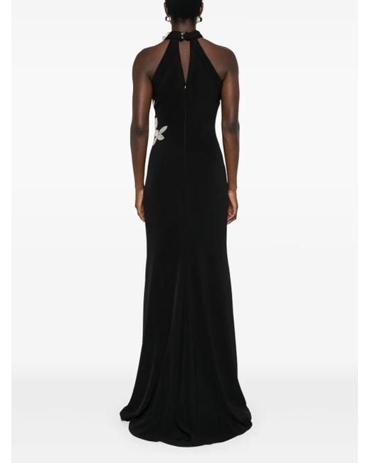 Cristallini Black Sequin-Embellished Maxi Dress