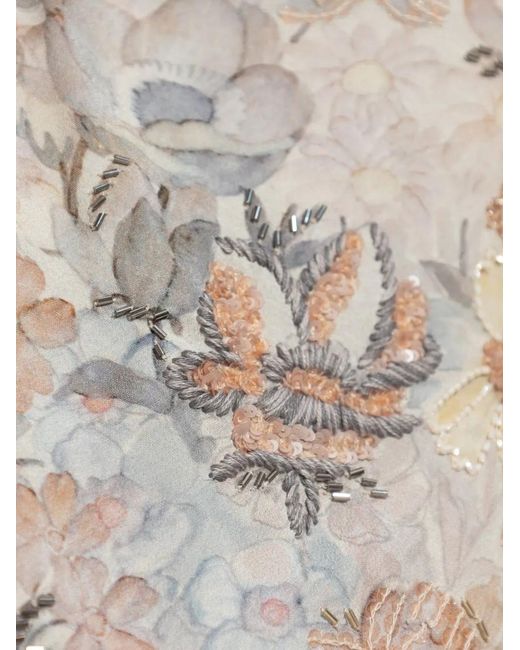 Golden Goose Deluxe Brand Natural Floral Sequin-Embellished Cardigan