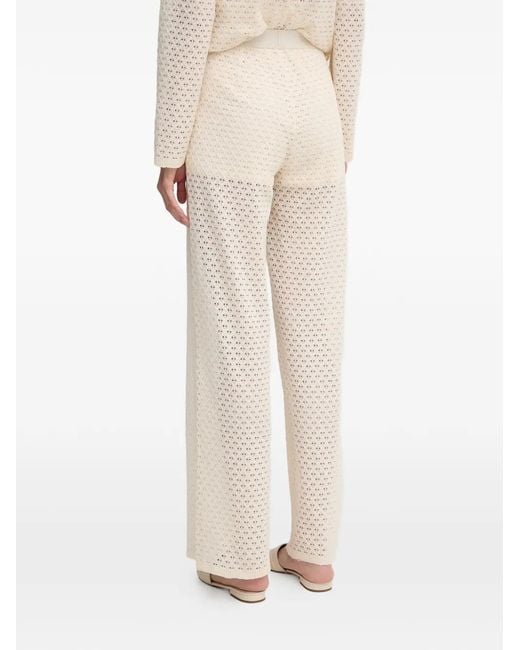 MARC AUREL Natural Openwork-Design Trousers