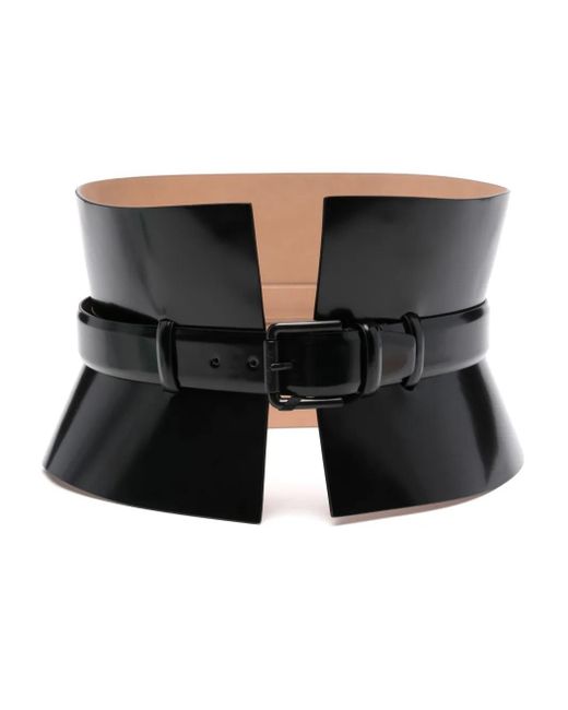 Max Mara Black Bustier-Ledergürtel
