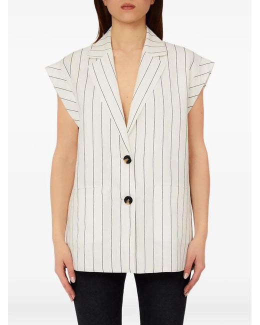 Liu Jo White Pinstriped Waistcoat