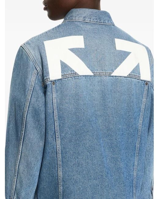 Off-White c/o Virgil Abloh Blue Half Arrow Denim Skate Jacket for men