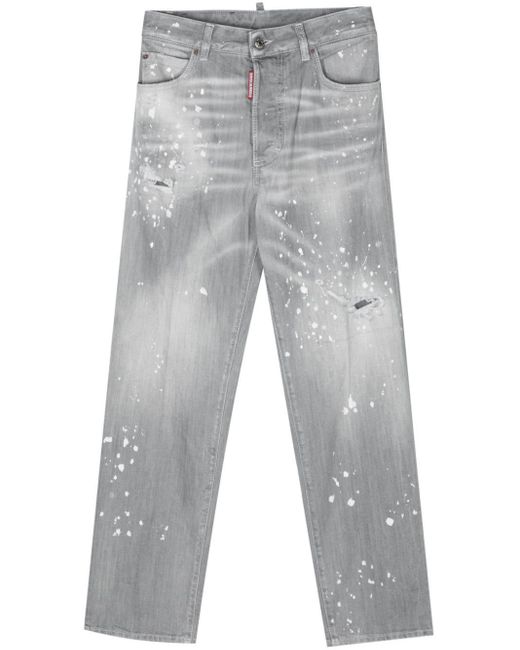 DSquared² Gray Boston Straight-leg Jeans