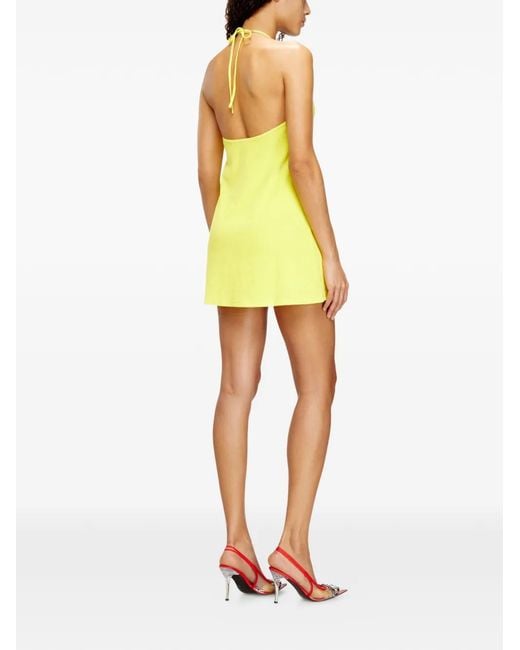 Vestido corto Milva-D-Pop con logo DIESEL de color Yellow