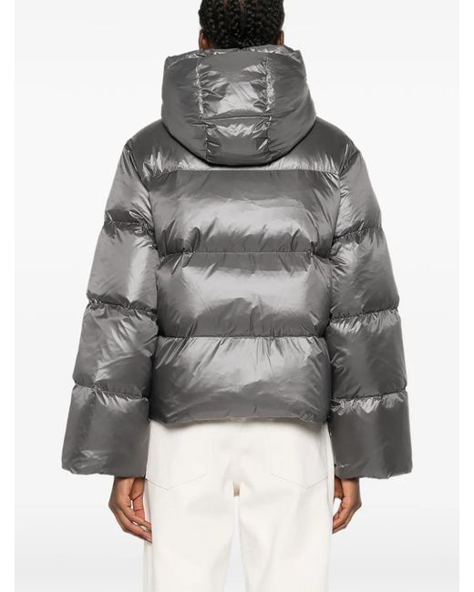 Marc O' Polo Gray Hooded Zip-Up Puffer Jacket