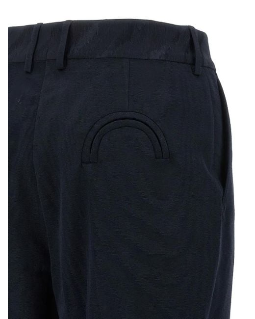 Blazé Milano Blue Pleated Pocket Straight Trousers