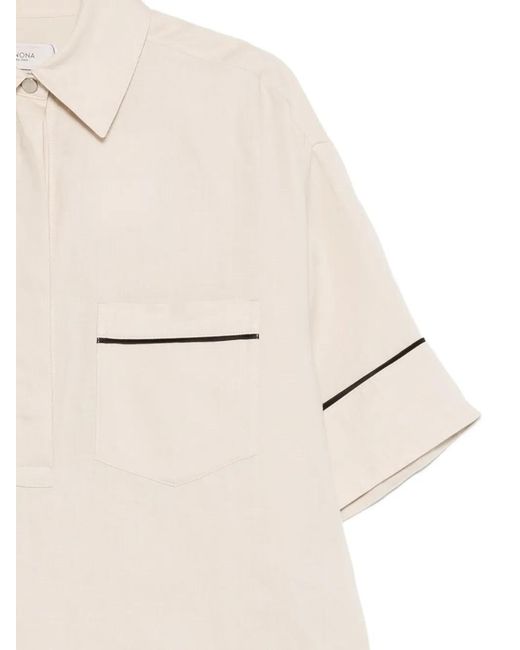 Agnona White Patch-Pocket Blouse