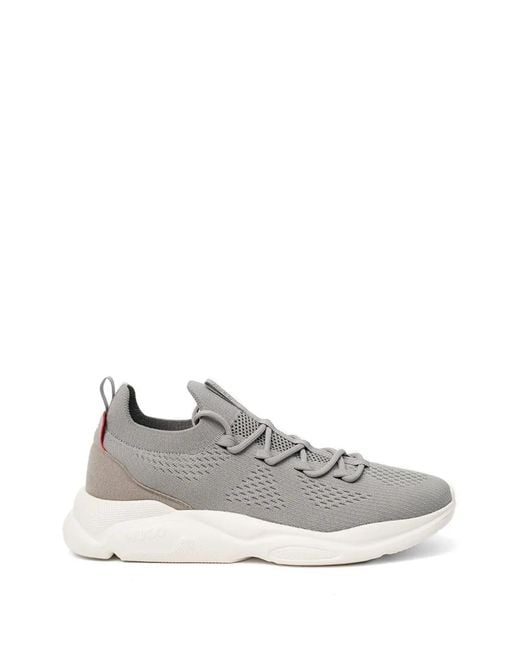HUGO White Leon Ribbed Sneakers for men