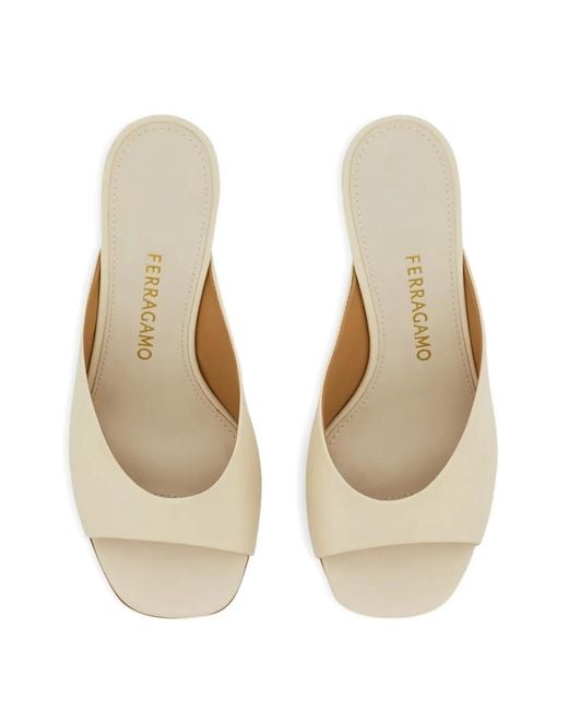 Ferragamo Natural S-Shaped Heel Slide