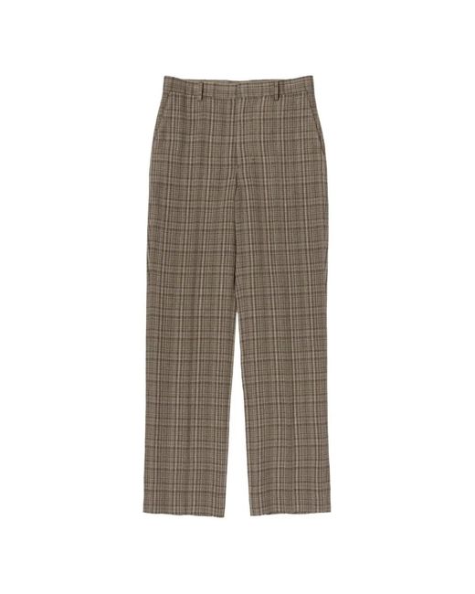 Auralee Gray Checks Trousers for men