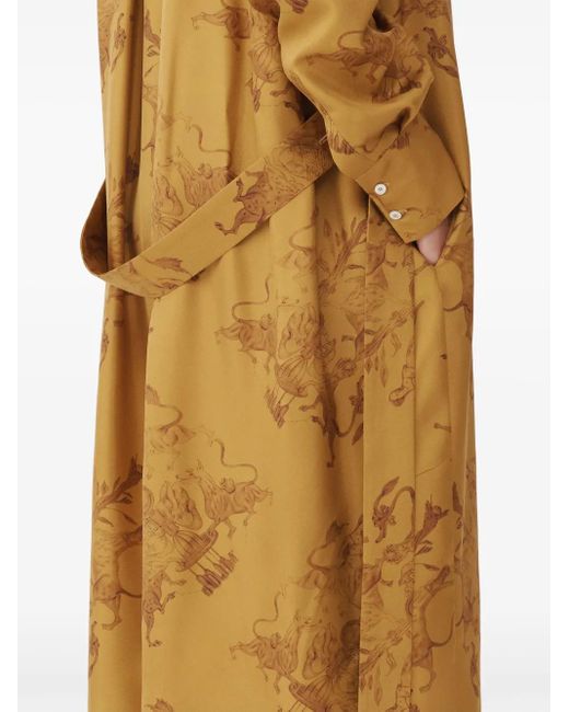 Fabiana Filippi Yellow Printed Silk Dress