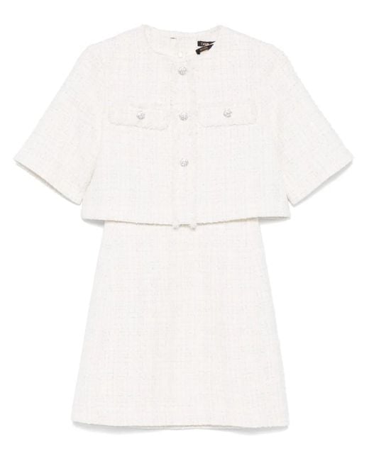 Ensemble-Robe En Tweed Maje en coloris White