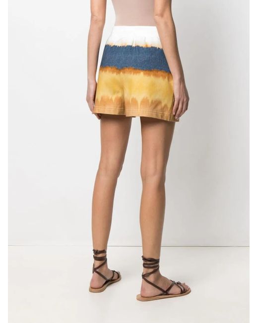 Alberta Ferretti Orange Tie-Dye Track Shorts