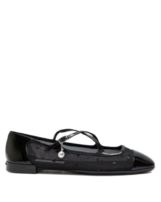 Jimmy Choo Black Eleri Ballerina Ballet Flats