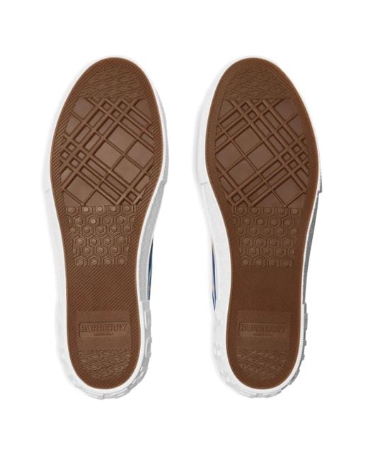 Burberry Blue Checked Sneakers for men