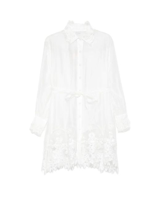 Paperlace White Hermann Lace-Trim Mini Dress