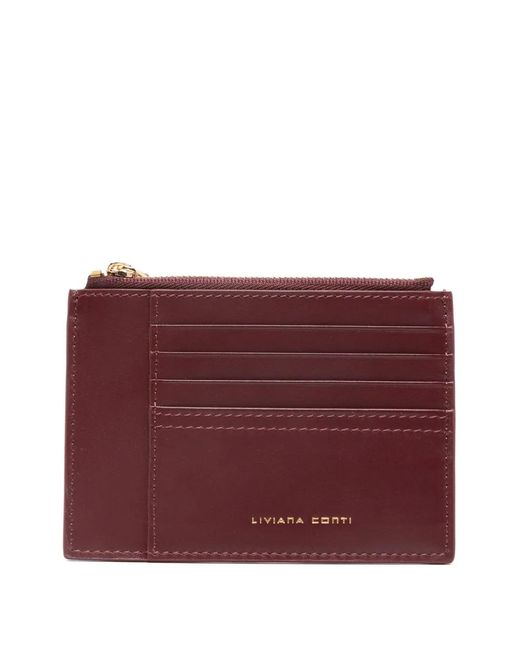 Liviana Conti Purple Zip-Fastening Card Holder