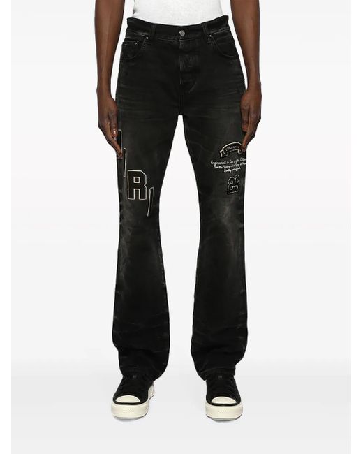 Amiri Black Logo Patch Jeans for men