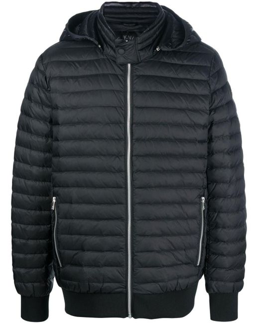 Moose Knuckles Air-down Hooded Puffer Jacket in Grey for Men | Lyst UK