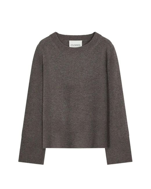 Closed Gray Crew-Neck Long-Sleeve Sweater