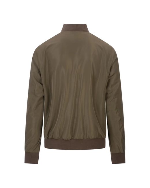 Kiton Brown Zip-Up Bomber Jacket for men