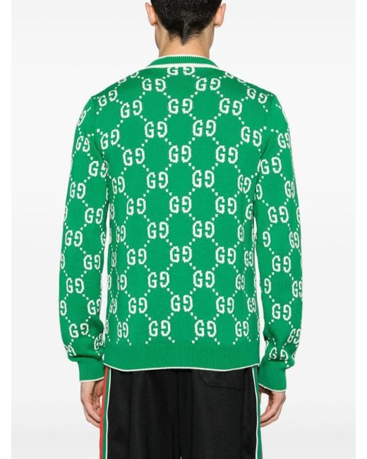 カーディガン グリーン コットン GGロゴ入り カーディガン グリーン コットン GGロゴ入り (GUCCI