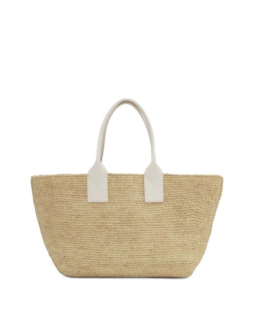 Ganni White Shopper Raffia