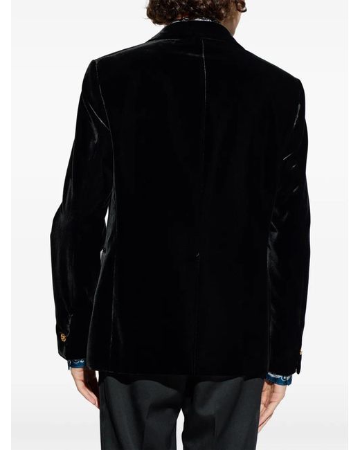 Versace Black Medusa Button Velvet Blazer for men