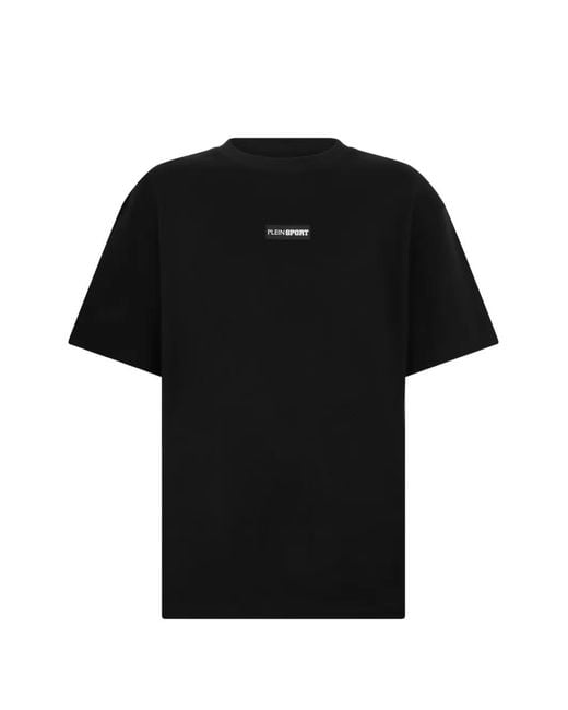 Philipp Plein Black Slub Scratch Logo T-Shirt for men