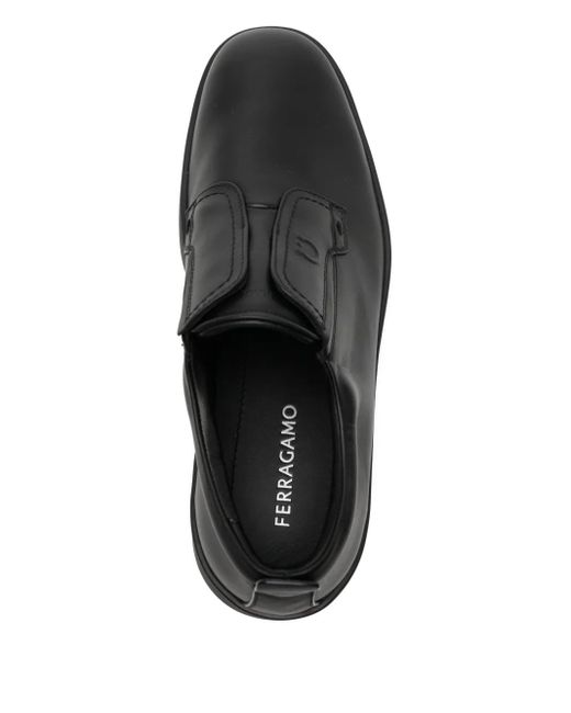 メンズ Ferragamo レザー スリッポンスニーカー Black