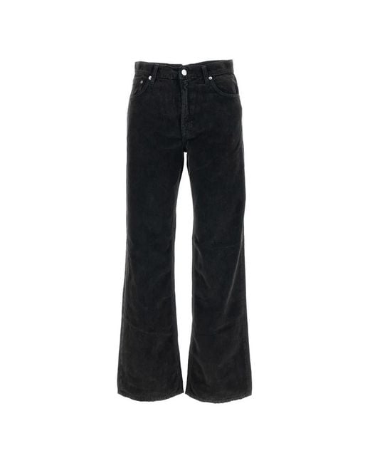 Haikure Black Corduroy-Textured Trousers